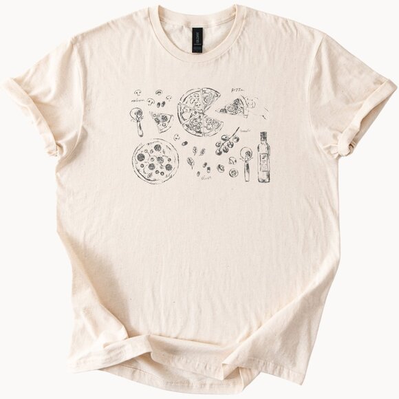 Gildan Tops - Pizza Ingredients Tee Italian Food Shirt